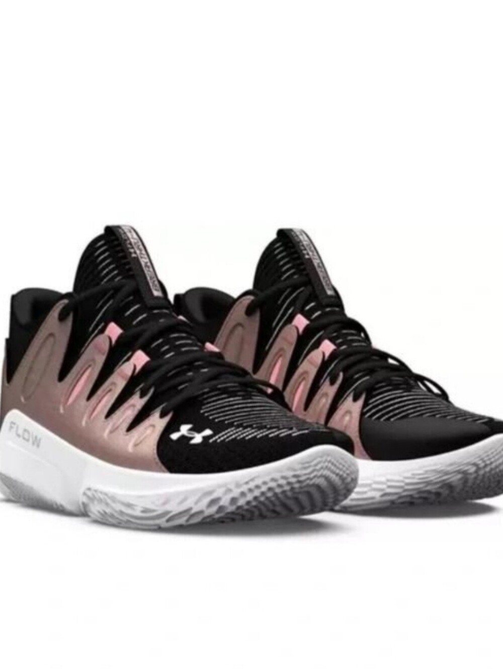 Under Armour Flow Women's Basketball Shoes - Black & Rose Gold Pink, Size 8